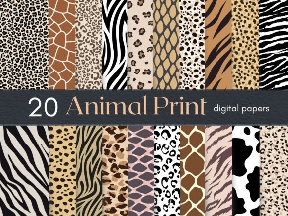 Animal Print Digital Paper: 20 Premium Textures for Design