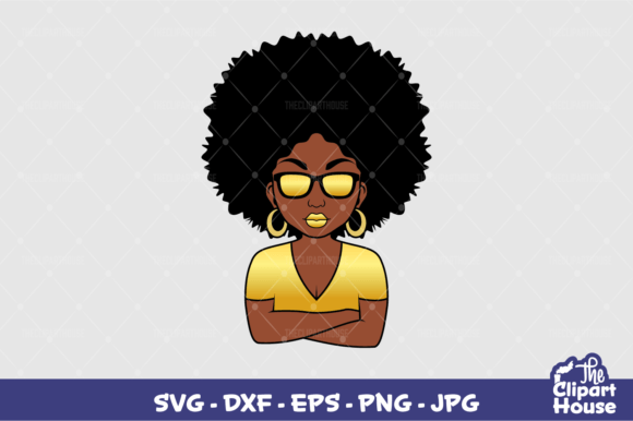 Arms Crossed Sunglasses Black Woman Gold Design