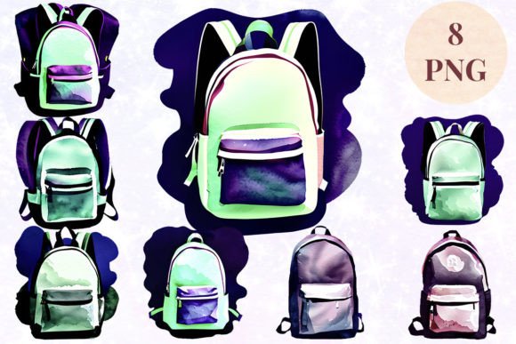 Backpack Watercolor 7 Clipart PNG: A Versatile Design Asset