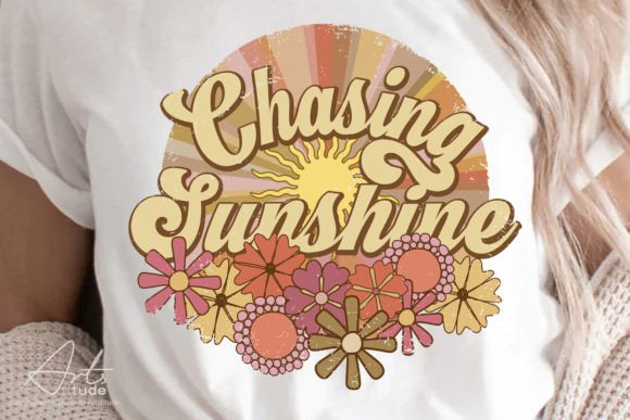 Chasing Sunshine Sublimation Retro PNG
