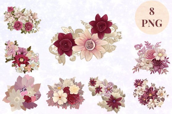 Flowers Floral 3 Clipart PNG for Creative Projects
