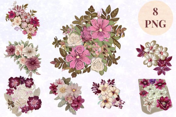 Flowers Floral 8 Clipart PNG: A Versatile Asset for Modern Creative Projects
