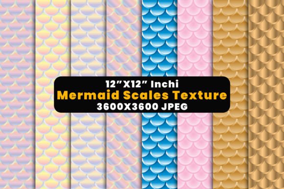 Set of Mermaid Scales Texture Background