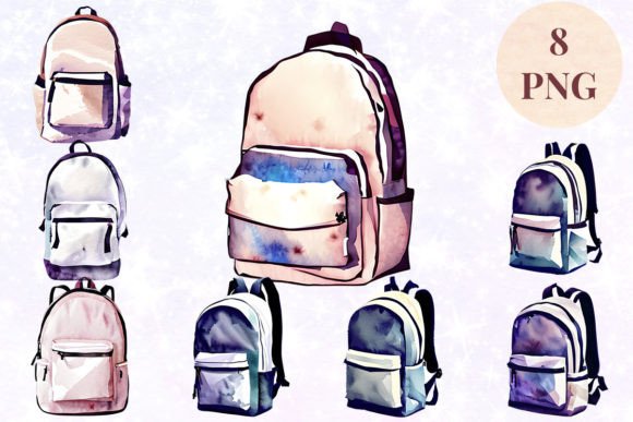 Unlocking Creativity with Backpack Watercolor 15 Clipart PNG