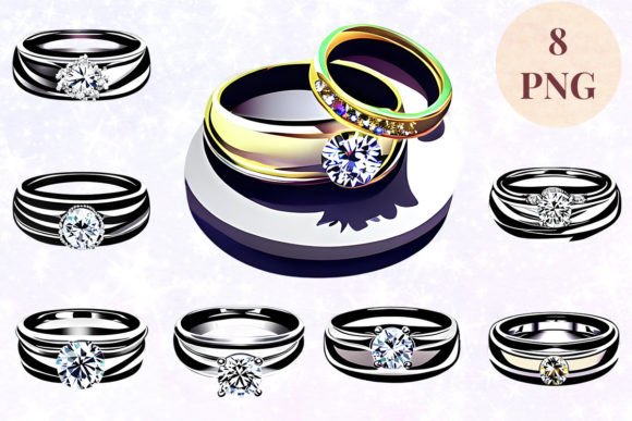 Wedding Ring 62 Clipart PNG: Premium Design Asset
